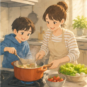 親子で料理
